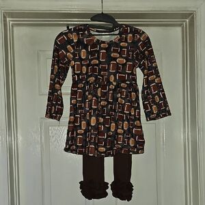 Football Patterned Dress with Leggings